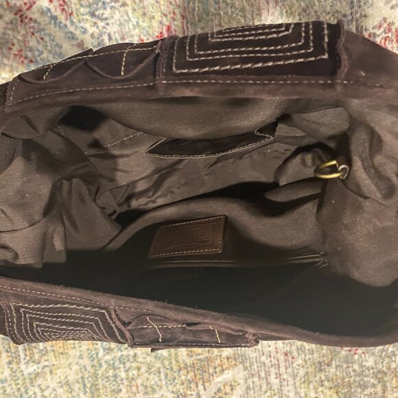 Coach Shoulder Bag 10409 - Suede Leather Mosaic Patchwork Duffle - Picture 4 of 4